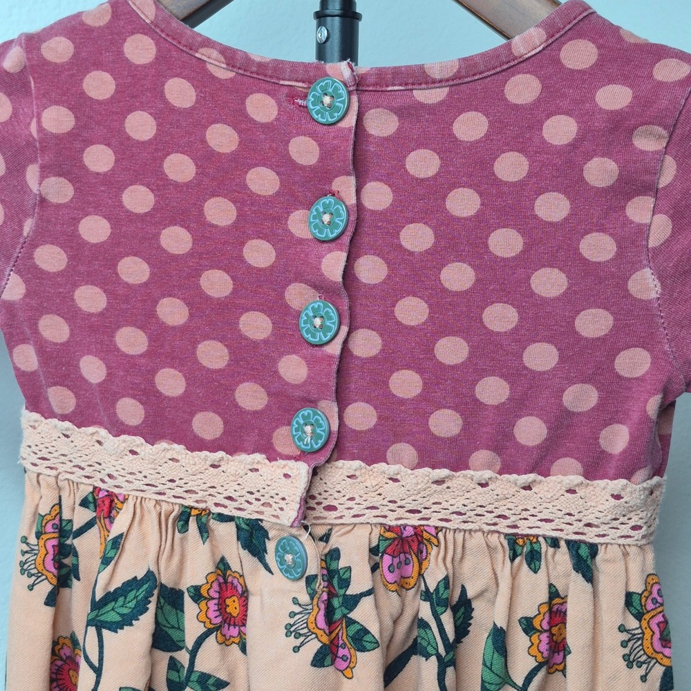 Matilda‎ Jane Girls Polka Dot Floral Be Clever Dress 3/4 Sleeve Crochet Size 4 - Picture 6 of 7